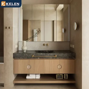 KELEN Double Sink Bathroom Vanity: 2026 Bespoke Bathroom Cabinets with Natural Marble Vanity Design
