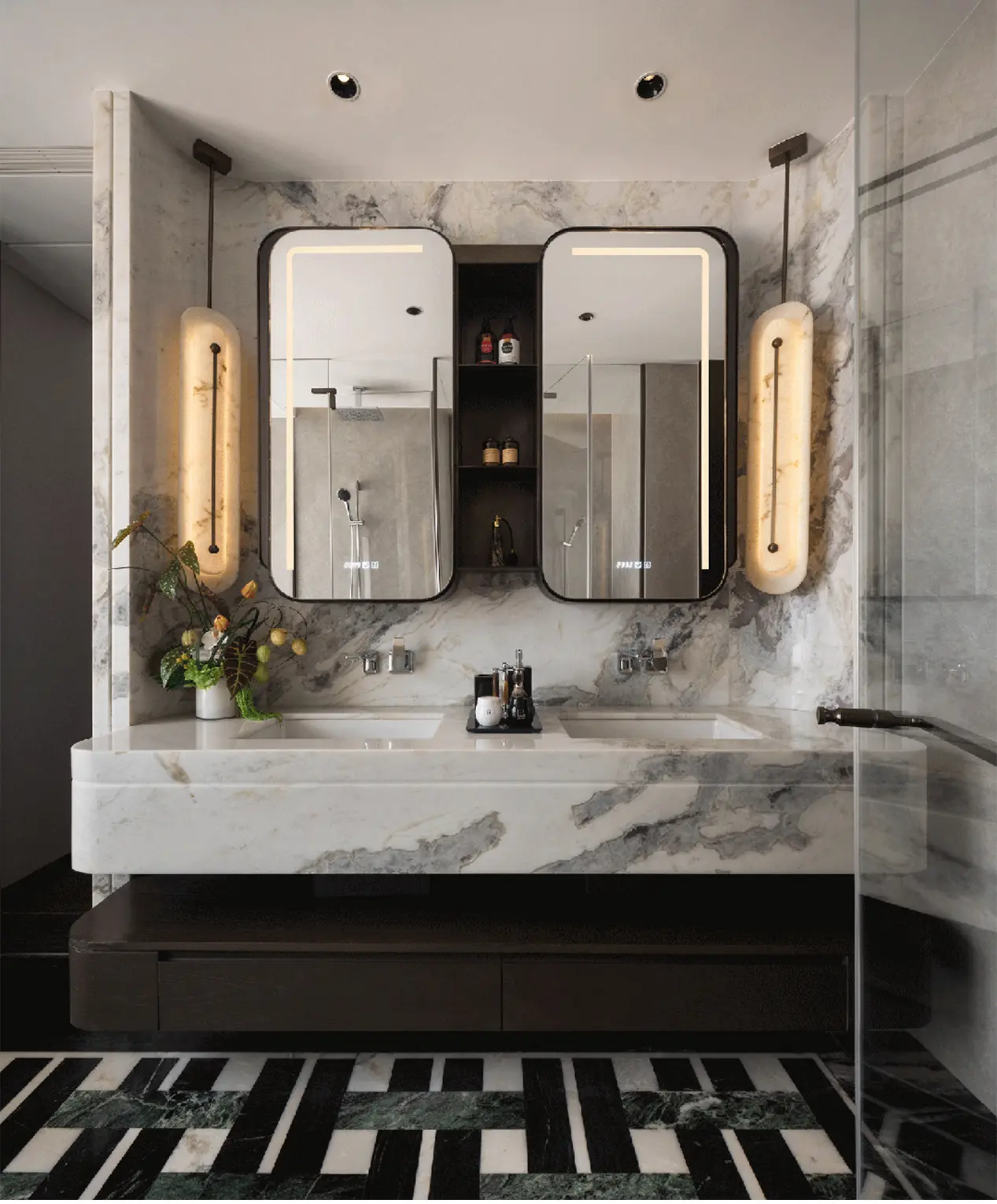 kelen bespoke bathroom cabinets: 2026 modern natural marble vanity & double sink bathroom vanity set