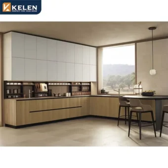 kelen 2026 contemporary veneer kitchen cabinets for supplier modular white oak custom wood formica melamine kitchen cabinets