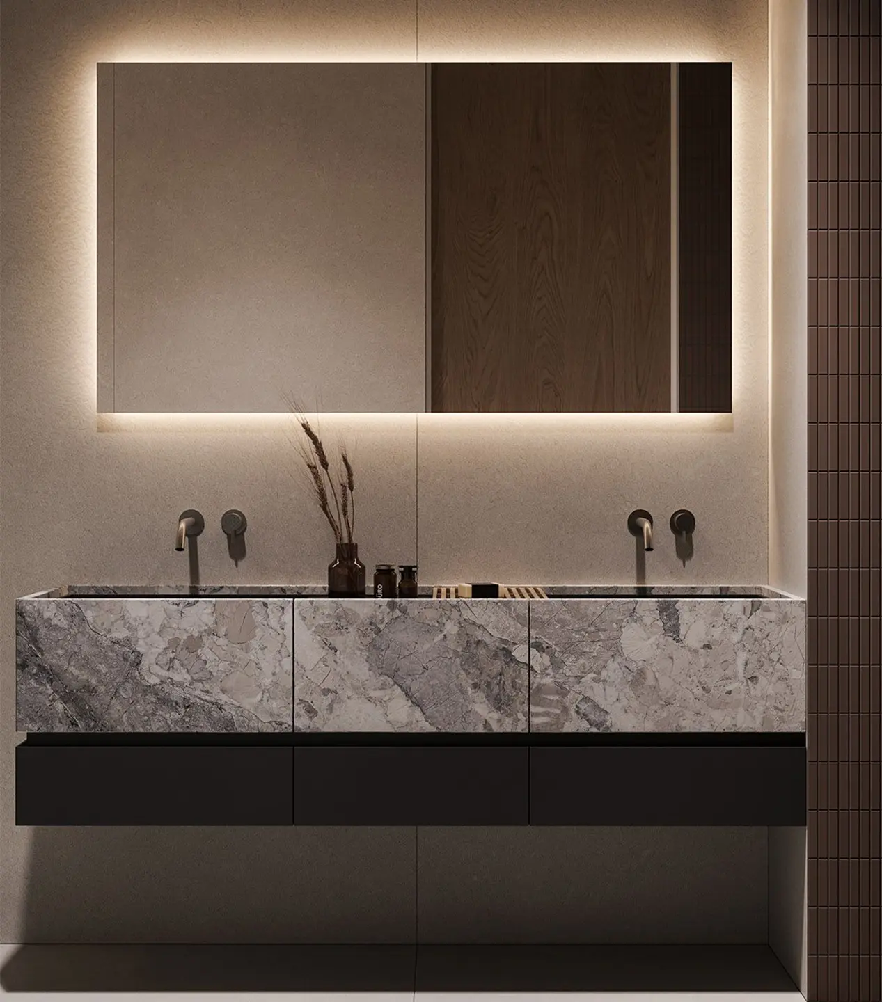 kelen 2026 bespoke bathroom cabinets: luxury natural marble double sink bathroom vanity & vanity bathroom