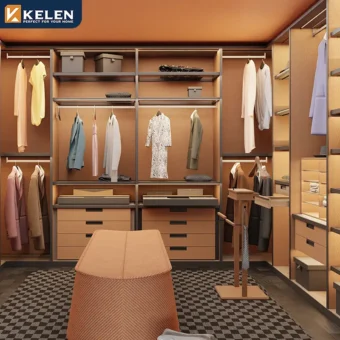 kelen 2026 modern custom bedroom walk in closet: luxury wood armoire design, mdf wooden combination wardrobe