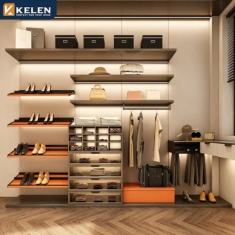 kelen 2026 bespoke wardrobe design: modern bedroom mdf wood closet, luxury walk in armoire storage
