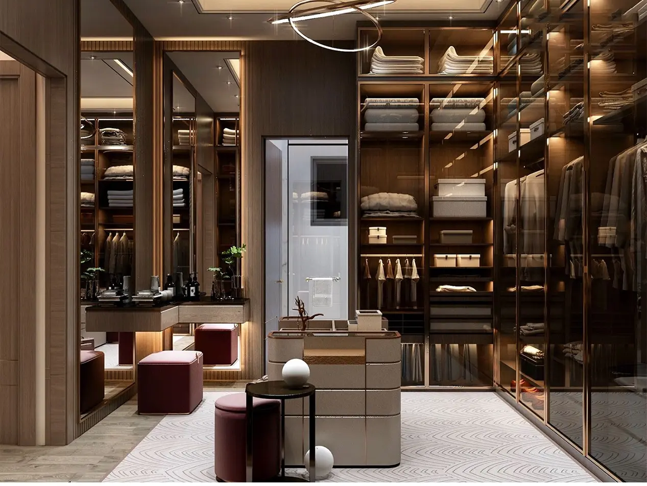 kelen bespoke 2026 walk in closet: modern luxury bedroom wardrobe, custom mdf wood combination design