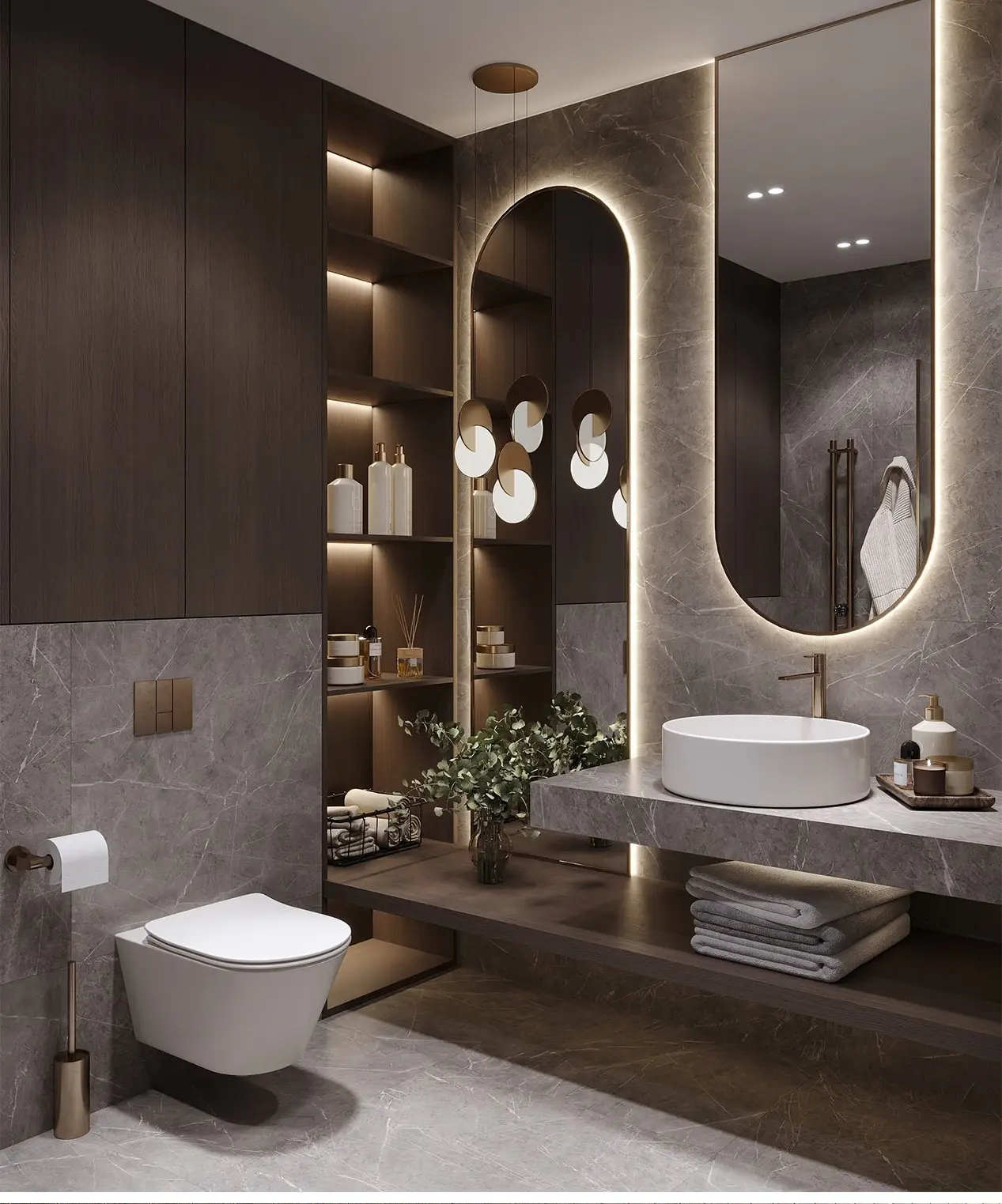 kelen 2026 luxury vanity bathroom: natural marble custom bespoke bathroom cabinets design