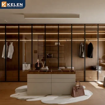 new modern bedroom furniture customized wardrobe sliding glass doors eco friendly wood melamine construction luxury storage