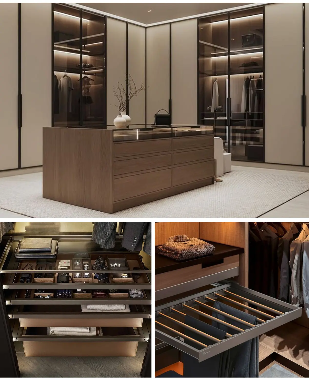 new modern bedroom furniture customized wardrobe sliding glass doors eco friendly wood melamine construction luxury storage