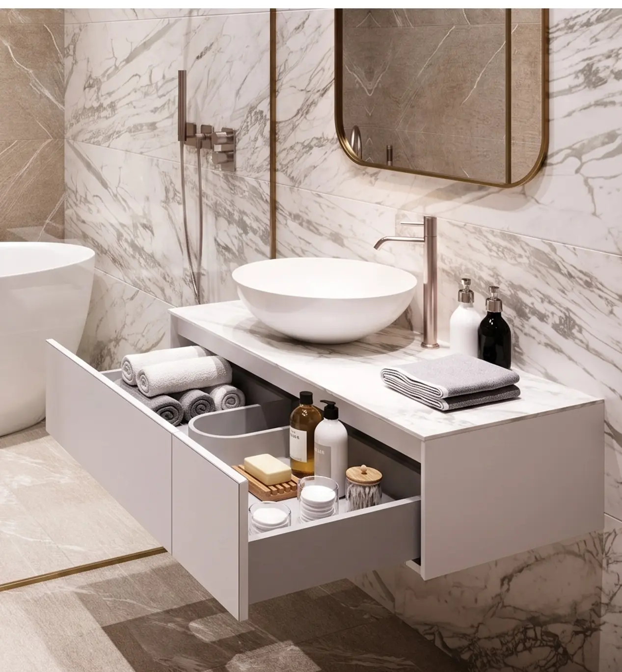 kelen 2026 luxury vanity bathroom: premium natural marble bespoke bathroom cabinets & batroom vanity